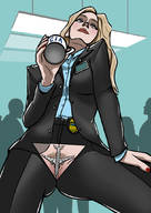 drawing blonde long_hair clothed pubic_hair airplane suit x-ray indoors mug spuski badge