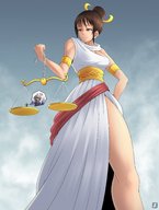 drawing giantess color red_eyes angry brunette goddess scales smug thunderafterdark