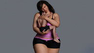gentle brunette shrunken_man hugging digital_render galiagan