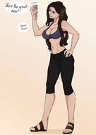 drawing long_hair brunette smiling unknown_artist sandals shrunken_woman dialogue upside_down no_background