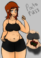drawing vore long_hair brunette smiling unknown_artist belly stomach internal_view no_background cutaway