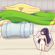 breasts drawing nude color large_breasts long_hair barefoot shrinking shrunken_woman inksgirls