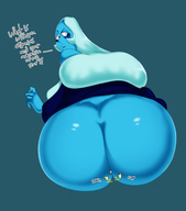 drawing color butt blue_skin shrunken_man looking_back no_background steven_universe blue_diamond toshkarts oddrich