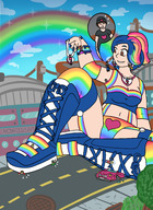 drawing giantess city color boots bondage rainbow clothing_entrapment tokogiantsu kathryn colourful solar solarheart21