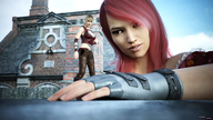 giantess city clothed pink_hair shrunken_woman glove digital_render fater