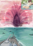 drawing micro pussy giga wings color bath water fairy brunette short_hair bending_over unaware closed_eyes ships cannon pointed_ears onioniogre