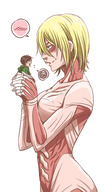 drawing blonde color handheld anime attack_on_titan female_titan shingeki_no_kyogin eren_yeager annie_lionhart