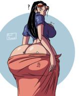 drawing long_hair huge_breasts unaware looking_down sunglasses big_butt inside_clothing no_background robin_(one_piece) gtclimber69