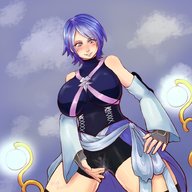 drawing cum huge_breasts gloves looking_down kingdom_hearts inside_clothing no_background flushed aqua_(kingdom_hearts) pinkkoffin