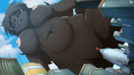 drawing giantess nude pussy furry city black_hair color large_breasts cum buildings low_angle yellow_eyes building_sex animation point_of_view notbad621 kaaly
