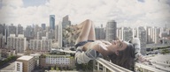 giantess collage city mega destruction barefoot bra brunette lying_down road on_body analternateusername