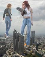 giantess collage city mega destruction handheld brunette wonderslug red_hair foot_crush explosion giantesses sisters bella_thorne dani_thorne