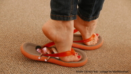 collage toes in_shoe lying_down shrunken_man trapped flip_flops msku