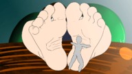 drawing gentle cum toes barefoot soles domination animation shrunken_person between_feet feet_slave
