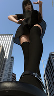 giantess city low_angle socks outdoors pointing mary_janes digital_render ai_tanaka