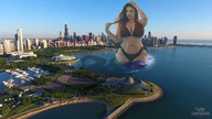 collage city large_breasts long_hair buildings brunette walking boats outdoors tekitocreations