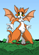 drawing growth giantess furry wings color destruction green_eyes paws surprised open_mouth forest drsgrowth fidget nimbat dust_an_elysian_tail