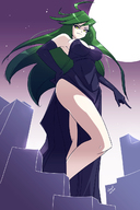 breasts giantess city clothed cleavage stars full_moon angelgts night_sky jessica_rose