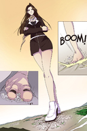 drawing giantess city destruction clothed foot_crush ace_attorney mia_fey angelgts