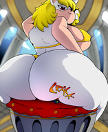 drawing giantess crush furry earth butt destruction butt_crush red_eyes huge_breasts blood sitting yellow_hair looking_down big_butt smothering mspaintgts alanna