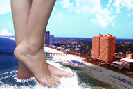 giantess city mega beach toes barefoot buildings outdoors crowds cheshirecat