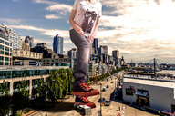 collage city bridge buildings vehicles shoe_crush outdoors raised_foot ferris_wheel cheshirecat