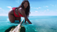 drawing giantess collage long_hair swimsuit bridge traffic bbw crawling dark_skin outdoors thick_thighs tekitocreations