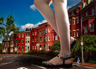 giantess collage sandals looking_up outdoors ankle_bracelet cheshirecat
