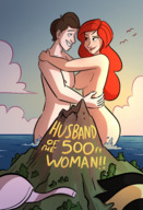 breasts drawing giantess nude mega color large_breasts long_hair giant bra water ocean brunette couple island red_hair volcano parody poster freckles ripped_clothing wading attack_of_the_50_foot_woman mary_jane convenient_censorship spider-man marvel_comics the_wasp discarded_clothing caiman2 giant_man earth_20052 peter_parker discarded_bra