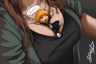 breasts drawing giantess bleach color anime breast_crush ichigo shrunken_men dd107 ichigo_kurosaki