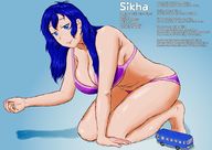 bikini drawing long_hair handheld blue_hair huge_breasts smiling bus no_background onse-quzo