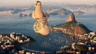 giantess collage city butt swimsuit water buildings bbw outdoors tattoo looking_back tekitocreations