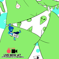 drawing panties butt blue_hair blue_skin shrunken_woman green_skin steven_universe lapis_lazuli peridot lewdssonk cartoon_network