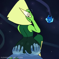 drawing blushing earth giga butt planet water glasses blue_skin looking_down groping green_skin steven_universe lapis_lazuli peridot lewdssonk