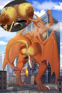 drawing nipples giantess pokemon insertion nude furry tail wings anthro color large_breasts butt destruction blue_eyes buildings fangs open_mouth asshole standing leaning_against_building vehicle_insertion commission cracked_pavement scalie charizard cracked_ground talons vehicle_sex helaviskrew knoem chari-gal