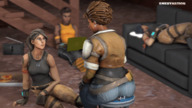 clothed butt_crush brunette sitting animation unaware shrunken_woman dark_skin under_butt digital_render wiggling smexy-nation fortnite