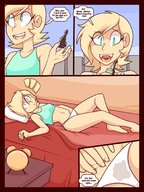 drawing giantess insertion panties masturbation comic color cum wet bed bus dream indoors dialogue jj-psychotic thought_bubble bare_legs