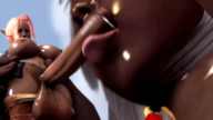 giantess size_difference tongue futanari cum penis licking blowjob animation oral_sex digital_render cumshot fak3d3ath