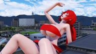 breasts giantess vore city mega large_breasts cleavage red_hair falling dropped digital_render on_breasts mass_vore jillybean418