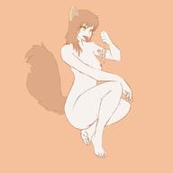 drawing nude tail smiling sitting looking_down open_mouth imminent_vore no_background solocup