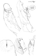 drawing micro monochrome cum penis climbing huge_breasts kissing shrunken_woman close_up censored cumshot onioniogre