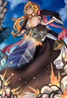 giantess bleach blonde long_hair destruction blue_eyes cleavage huge_breasts breast_crush low_angle outdoors commission squeezing rangiku_matsumoto bryan_lobdell lagnus9