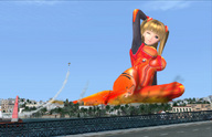 breasts giantess city destruction blue_eyes neon_genesis_evangelion