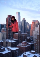 giantess collage city clothed smiling walking snow outdoors mittens chainorchid