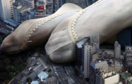 giantess collage feet city mega toes traffic buildings outdoors flats