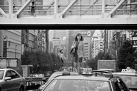 giantess collage city monochrome traffic buildings brunette asian walking giantesses outdoors kyoujingirls