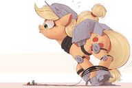drawing giantess furry tail blonde color long_hair green_eyes halloween blue_skin star_wars looming cosplay candy my_little_pony rainbow_dash applejack no_background looking_at_tiny multicolored_hair orange_skin falling_over ncmares yohomeboync yohomeboyraps at-at cutie_mark