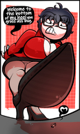 drawing panties upskirt color cleavage high_heels low_angle looming shrunken_woman teasing heel june imminent_crush mspaintgts hovering hosiery par