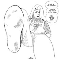 drawing giantess crush feet monochrome long_hair clothed shoes angry low_angle unknown_artist foot_crush looking_down batman shoe_crush under_foot point_of_view poison_ivy looking_at_viewer commission raised_foot dialogue source_needed imminent_crush no_background dc_comics grayscale harley_quinn_(series)