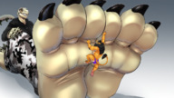 drawing feet furry anthro color claws clothed toes barefoot soles climbing lizard sitting lion shrunken_man reptile sharp_teeth climbing_foot scalie blackie94 sheelahi jazzumi